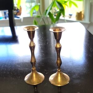 Solid Brass Candlesticks (2) Handmade in India